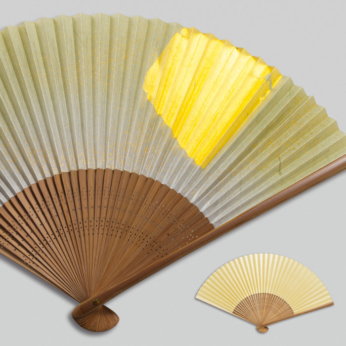 Japanese Folding Fans with Gold Leaf- Omoetnashi Square