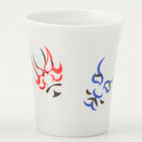 Color Changing Sake Cup Mino Ware Kabuki Face -Omotenashi Square
