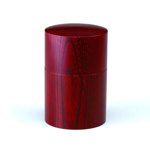 Japanese Lacquer Tea Canister Red -Omotenashi Square