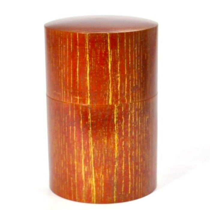 Japanese Lacquer Tea Canister Gold Red -Omotenashi Square