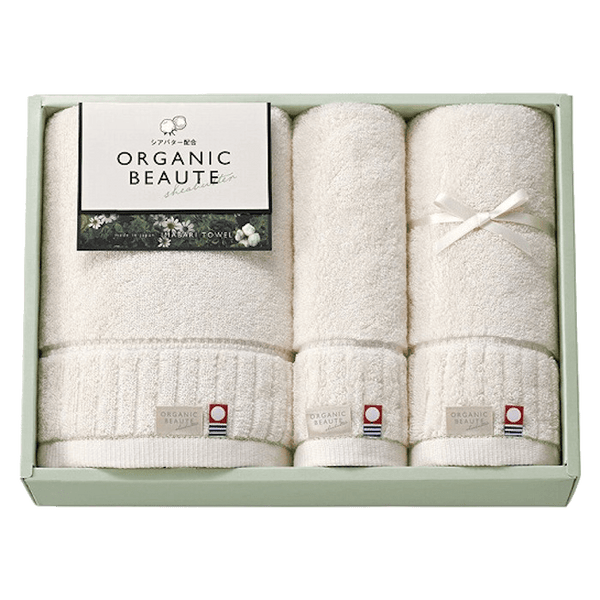 Organic Japanese towels Beaute Shea butter Set A -Omotenashi Square 