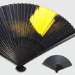 Japanese Folding Fan with Gold Leaf: Black