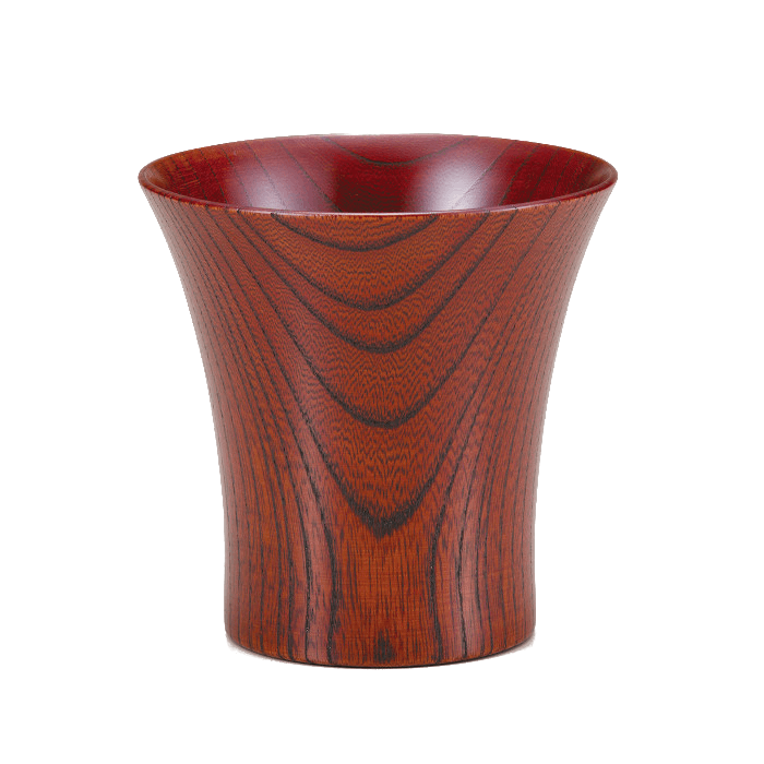 Japanese Lacquer Cups Keyaki Red -Omotenashi Square, LLC 