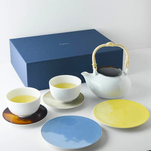 Japanese Mino Ware Tea Pot and Teacups Set -Omotenashi Square