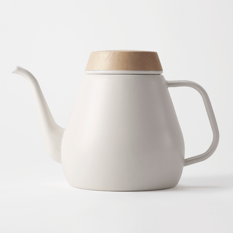 Enameled Cast Iron Kettle White -Omotenashi Square