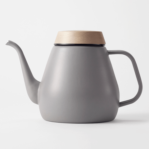 Enameled Cast Iron Kettle Gray -Omotenashi Square