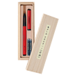 Patterned natural bamboo Calligraphy Brush Pens red lacquered -Omotenashi Square