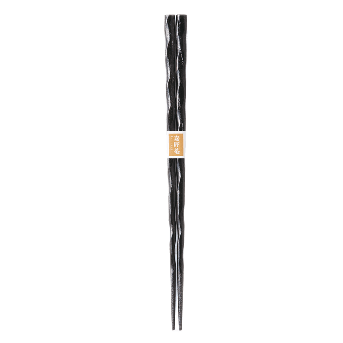 Japanese Lacquer Chopsticks Rasen Bashi BLACK -Omotenashi Square 